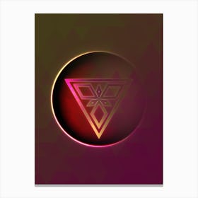 Geometric Neon Glyph on Jewel Tone Triangle Pattern 496 Canvas Print