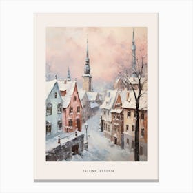 Dreamy Winter Painting Poster Tallinn Estonia 2 Canvas Print