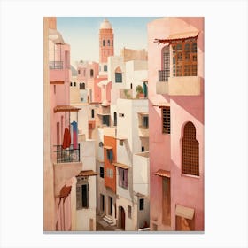 Tangier Morocco 8 Vintage Pink Travel Illustration Canvas Print