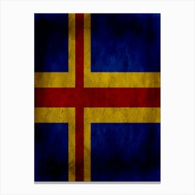 Aland Flag Texture Canvas Print