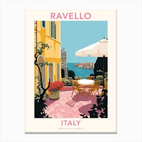 Ravello, Italy, Flat Pastels Tones Illustration 1 Poster Canvas Print