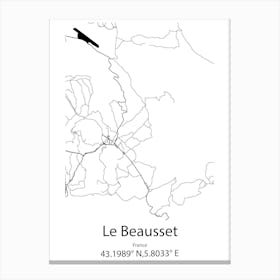 Le Beausset,France Minimalist Map Canvas Print