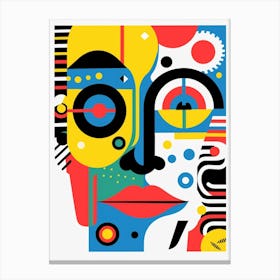 Pastel Geometric Abstract Face 3 Canvas Print