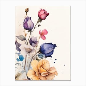 Watercolor Flowers 2 Canvas Print