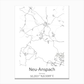 Neu Anspach,Germany Minimalist Map Canvas Print