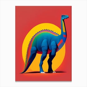 Hadrosaurus 2 Primary Colours Dinosaur Canvas Print