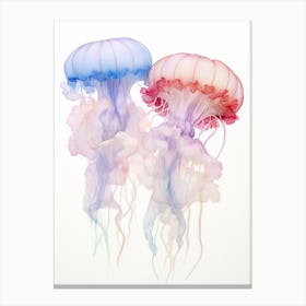 Turritopsis Dohrnii Importal Jellyfish Watercolour 10 Canvas Print