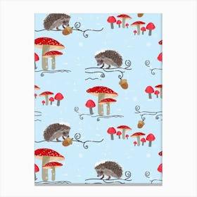 Hedgehog And Mushroom Canvas Print