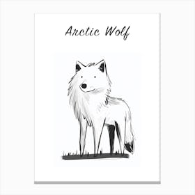 Bw Arctic Wolf Poster Canvas Print