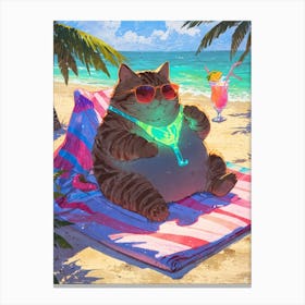 Beach Cat Canvas Print