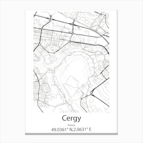 Cergy,France Minimalist Map Canvas Print