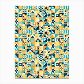 Geometric Pattern - Bauhaus Azulejo geometric pattern, mosaic #1 Canvas Print