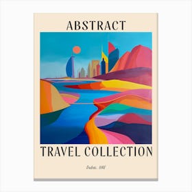 Abstract Travel Collection Poster Dubai Uae 2 Canvas Print
