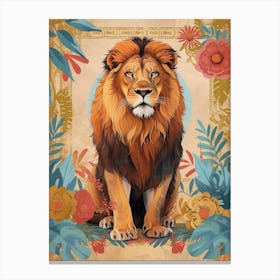 Barbary Lion Panthera Symbolic Imagery Illustration 2 Canvas Print