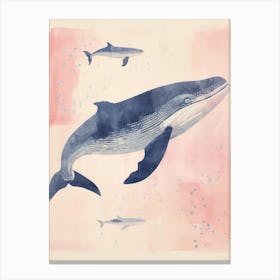 Playful Illustration Of Whale For Kids Room 2 Canvas Print