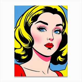 The Color of Confidence: A Woman's Pop Art Portrait Pop Art Canvas Print