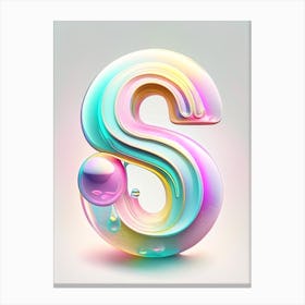 S, Alphabet Rainbow Bubble 4 Canvas Print