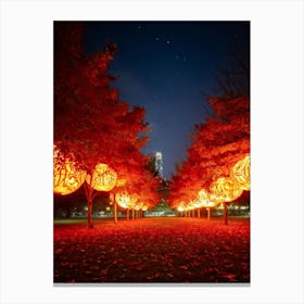 A Visual Representation Of An Autumn Themed Generative Light Decoration Celebrating Thanksgiving I 1 Canvas Print