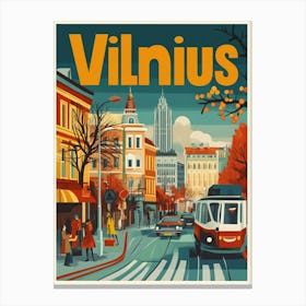 Aihrgdesign A 1970s Inspired Travel Poster For Vilnius Lienzos