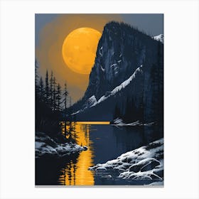 Full Moon In The Mountains 1 Canvas Print