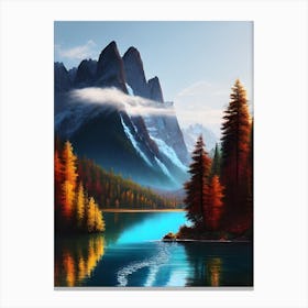 Mountain Lake In Autumn 5 Canvas Print