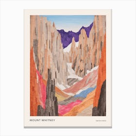 Mount Whitney United States 2 Colourful Mountain Illustration Poster Canvas Print