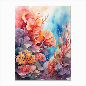 Watercolor Coral Reef Canvas Print
