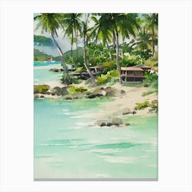 Koh Samui Thailand Watercolour Tropical Destination Canvas Print