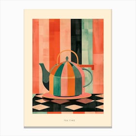 Tea Time Art Deco Poster Canvas Print