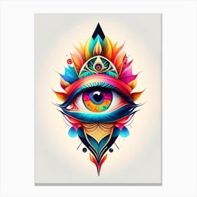 Collage Of Vision, Symbol, Third Eye Tattoo 1 Canvas Print