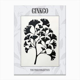 Ginkgo Tree Simple Geometric Nature Stencil 1 Poster Canvas Print