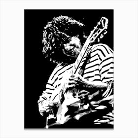 Pat Metheny American Jazz Guitarist Legend in Monochrome 3 Canvas Print