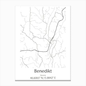 Benedikt,Slovenia Minimalist Map Canvas Print