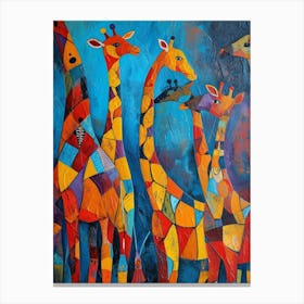 Abstract Geometric Giraffes 1 Canvas Print