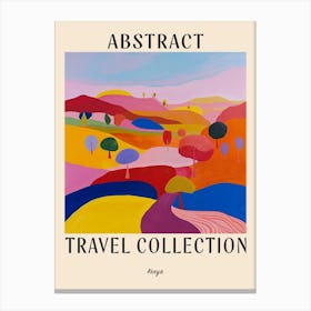 Abstract Travel Collection Poster Kenya 3 Canvas Print