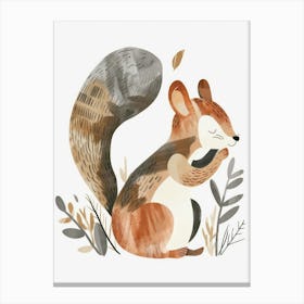 Charming Nursery Kids Animals Squirrel 4 Canvas Print