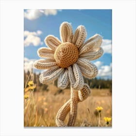 Daisies Knitted In Crochet 5 Canvas Print