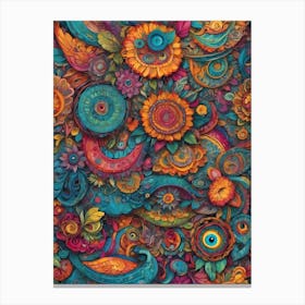 Colorful Psychedelic Painting 1 Canvas Print