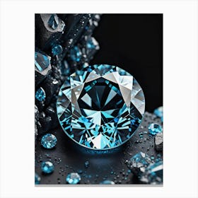Sapphire Brilliance, Blue Diamond Canvas Print