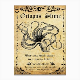 Octopus Slime, Halloween Poster Canvas Print