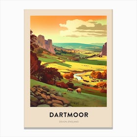 Devon Vintage Travel Poster Dartmoor 2 Canvas Print