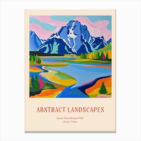 Colourful Abstract Grand Teton National Park Usa 4 Poster Canvas Print