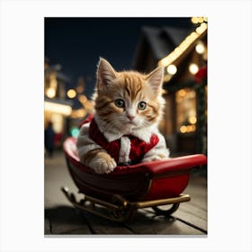 Santa Kitten Canvas Print