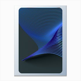 Abstract Blue Wavy Lines Canvas Print