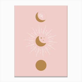 Blush Moon Phases Canvas Print