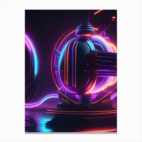 Electromagnetism Neon Nights Space Canvas Print