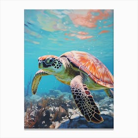 Sea Turtle Ocean And Reflections 1 Canvas Print