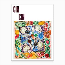 Cin Cin Poster Summer Wine Matisse Style 7 Canvas Print