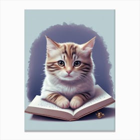 Cat Reading A Book 1 Canvas Print