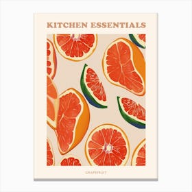 Grapefruit Abstract Pattern Illustration Poster 2 Canvas Print